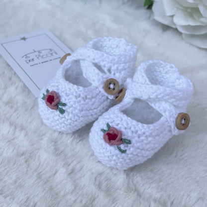 Scarpine con roselline in cotone