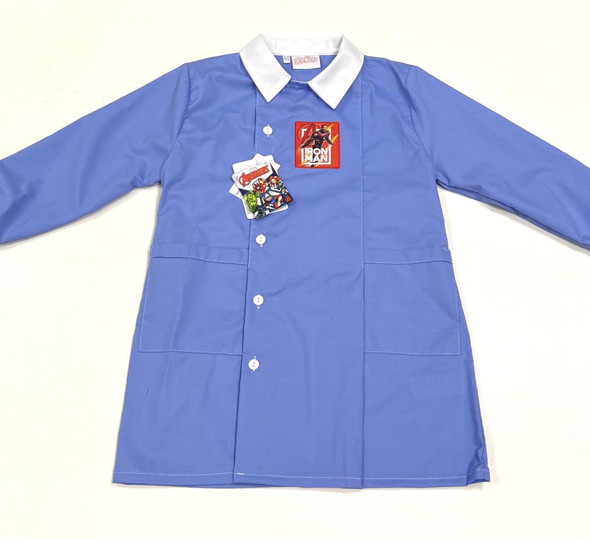 Grembiule scuola elementare celeste bambino Marvel Iron Man Made in Italy G502