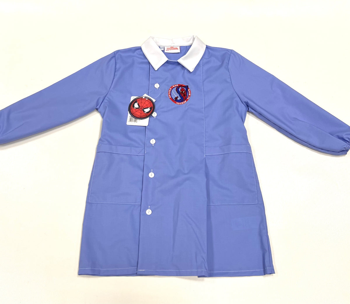 Grembiule scuola elementare celeste bambino Marvel Spiderman Made in Italy G501