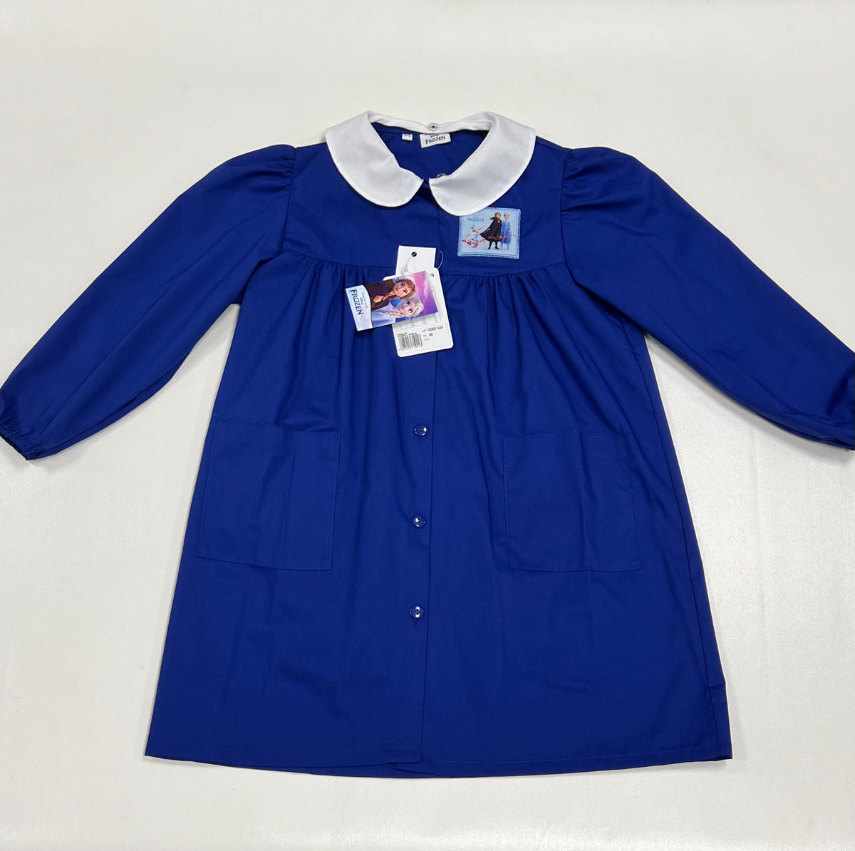 Grembiule scuola elementare Blu bambina Disney ricamo Frozen Made in Italy G202