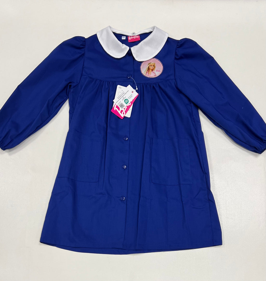 Grembiule scuola elementare Blu bambina Disney ricamo Barbie Made in Italy G201