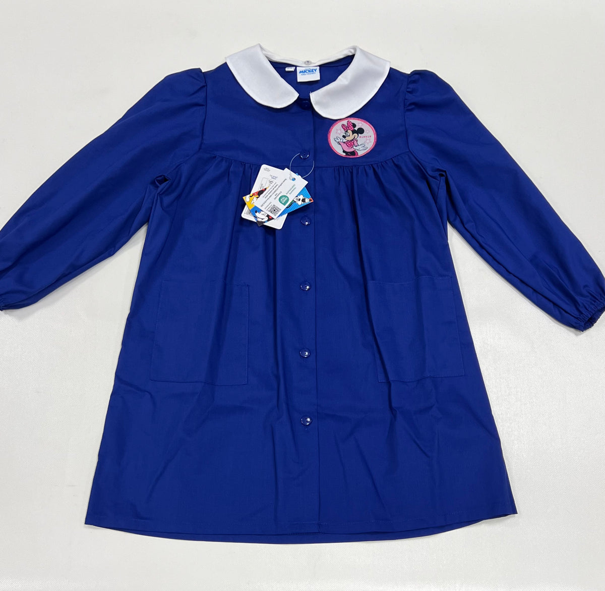Grembiule scuola elementare Blu bambina Disney ricamo Minnie Made in Italy G204