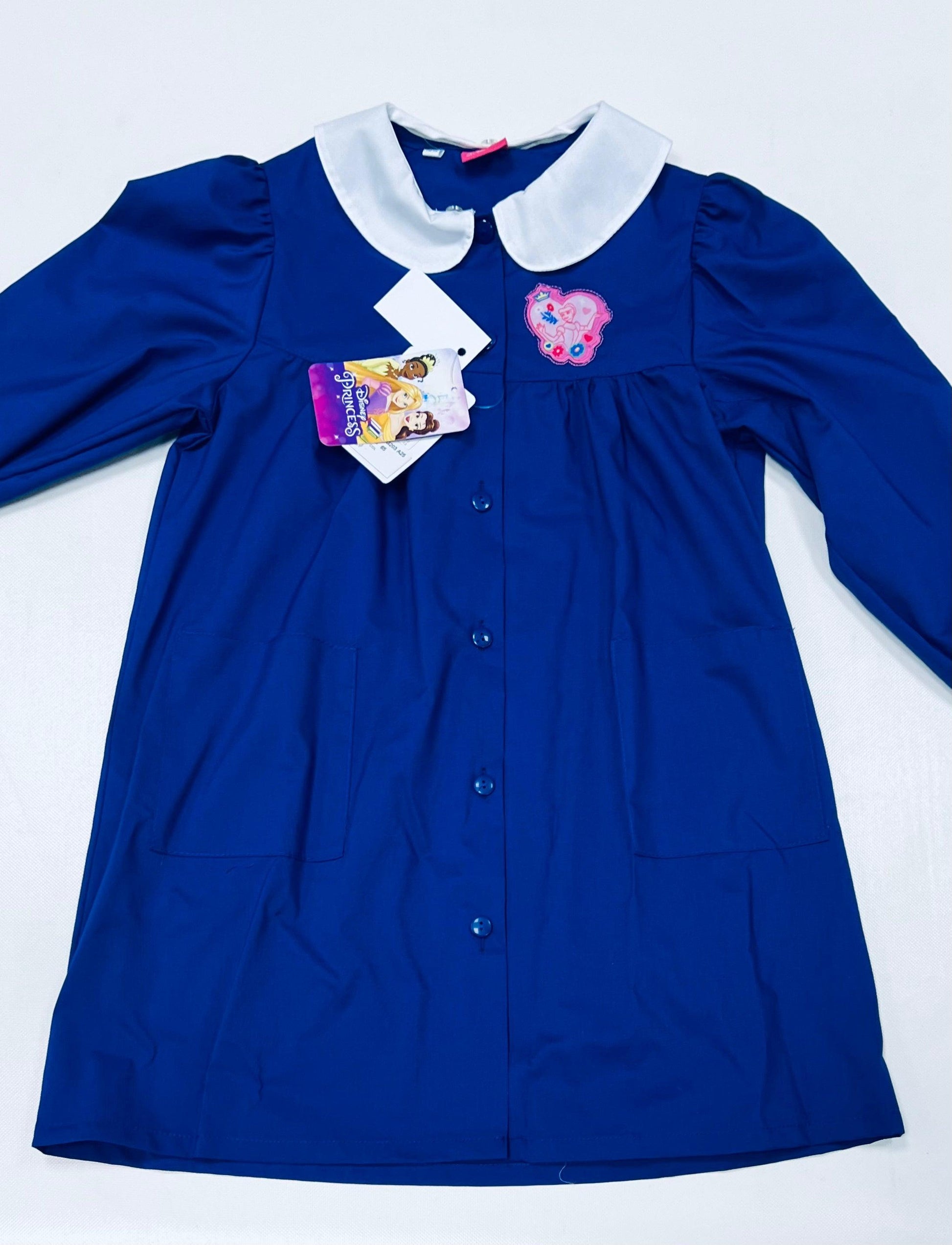 Grembiule scuola elementare Blu bambina Disney ricamo Principesse Made in Italy G203