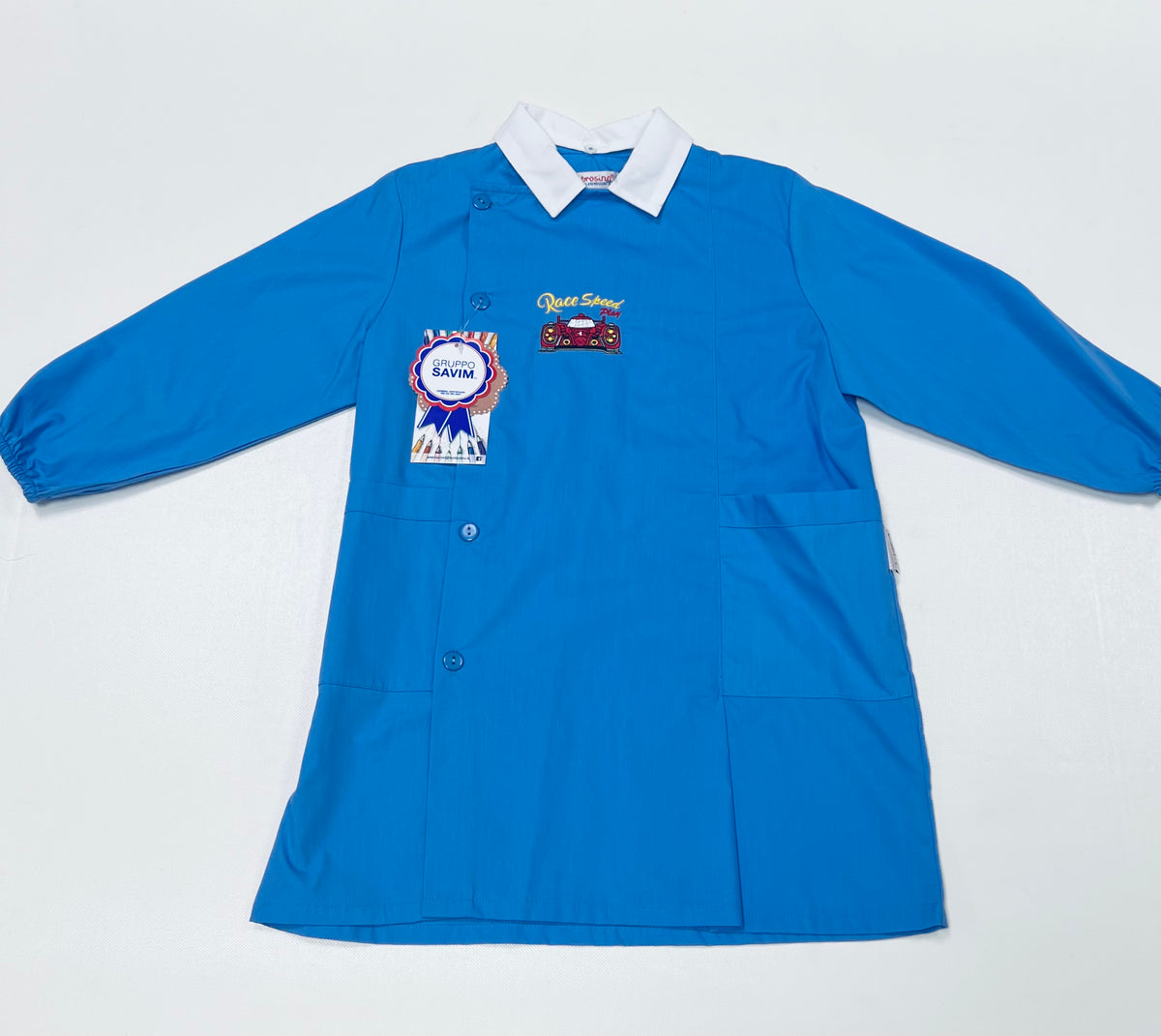 Grembiule scuola elementare bambino Ambrosino Made in Italy ricamo Race Speed Q208