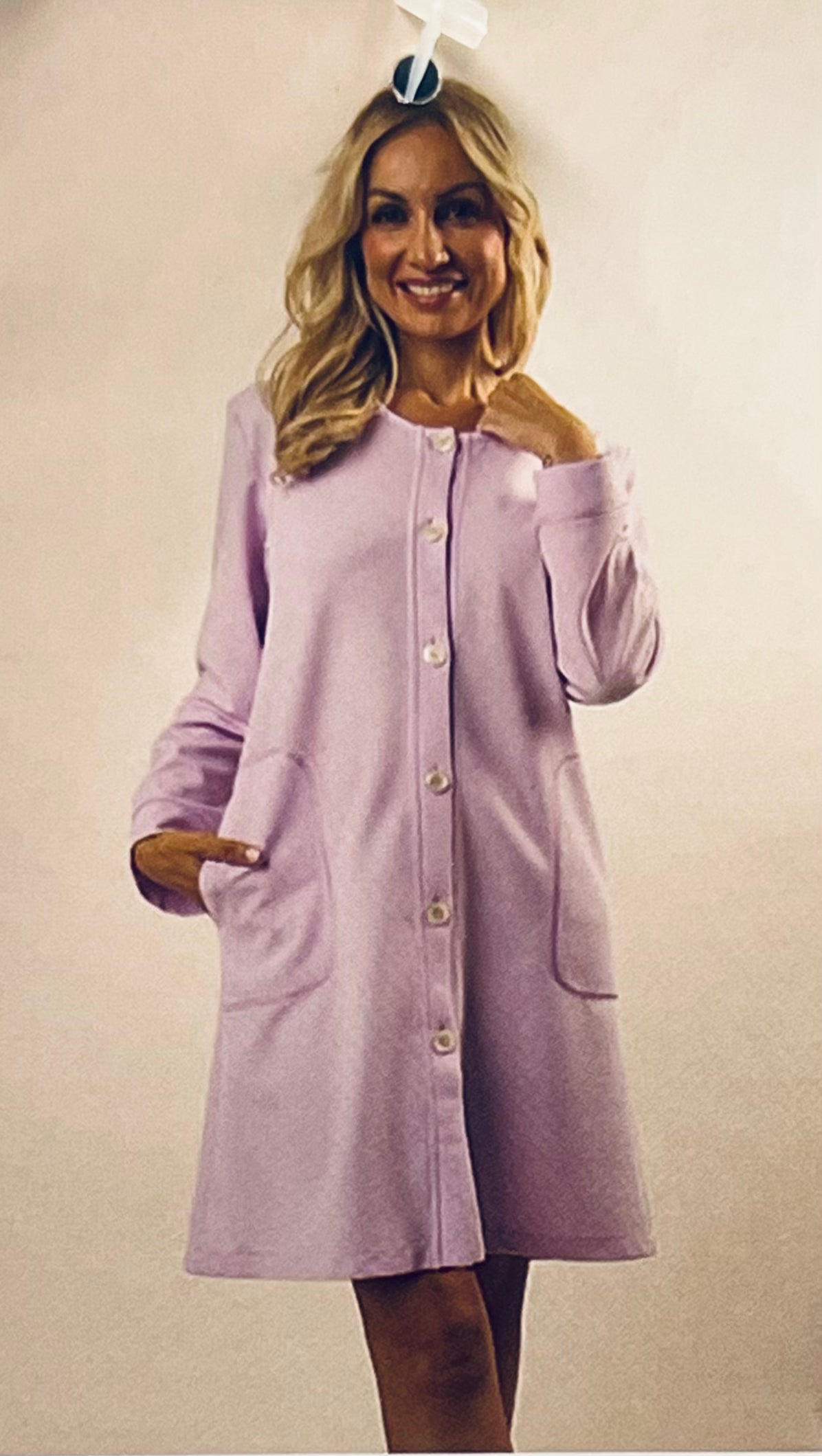 Vestaglia da notte abbottonata manica lunga donna Jersey Gary CB580086