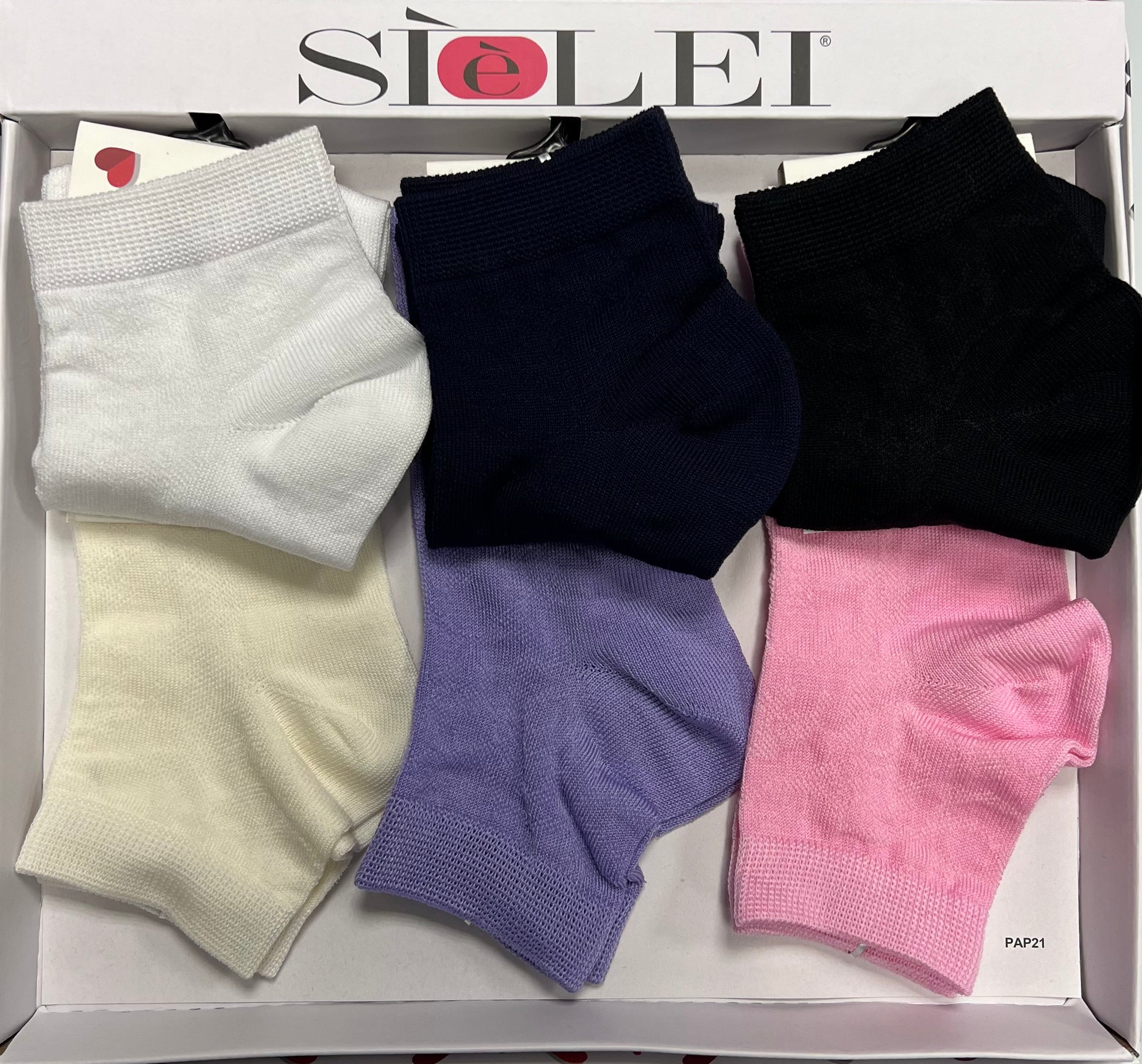 Confezione da 6 paia di calzino donna in cotone Sièlei JQ02 Jacquard