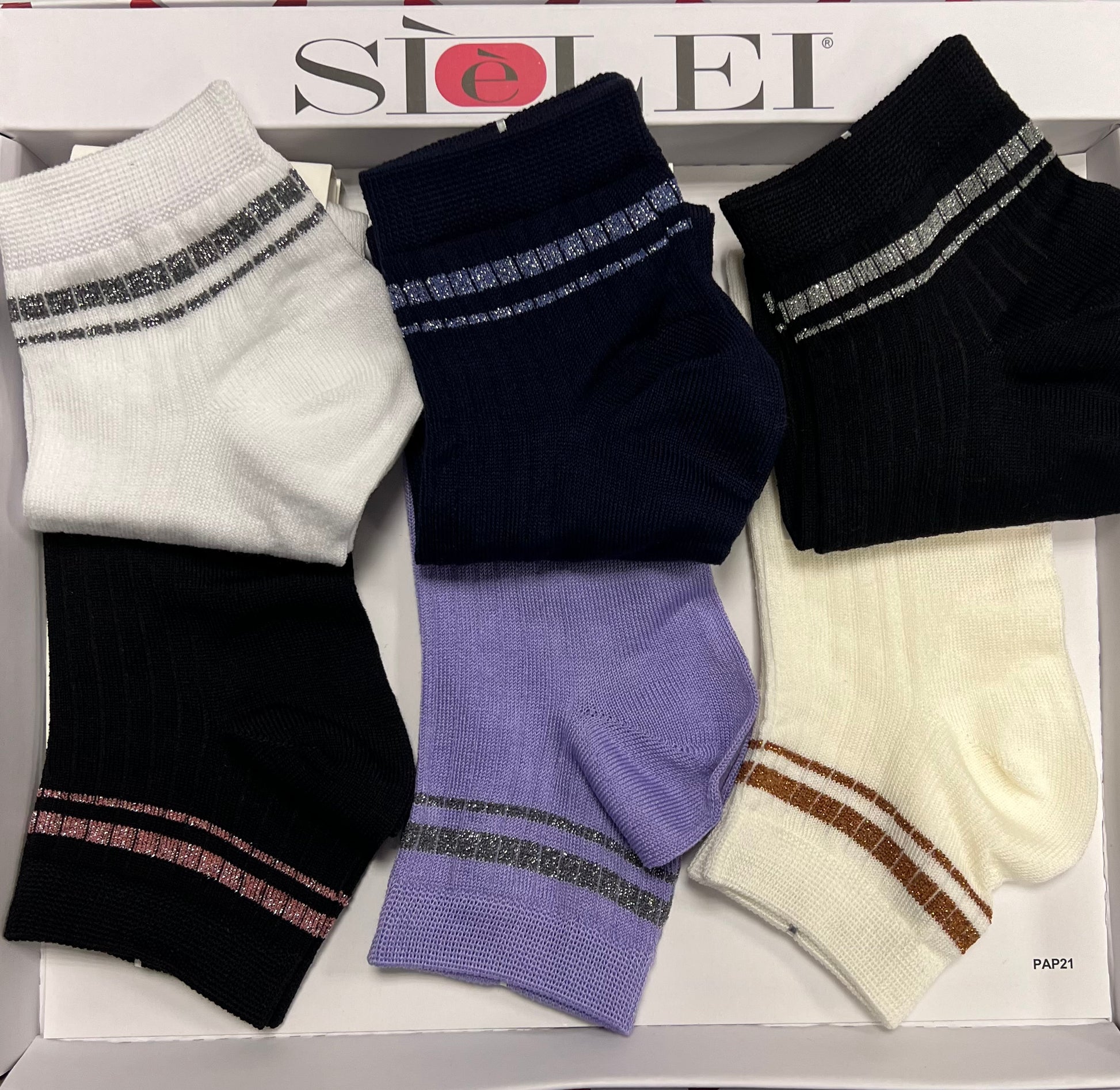 Confezione da 6 paia di calzino donna in cotone Sièlei RX02 Costa