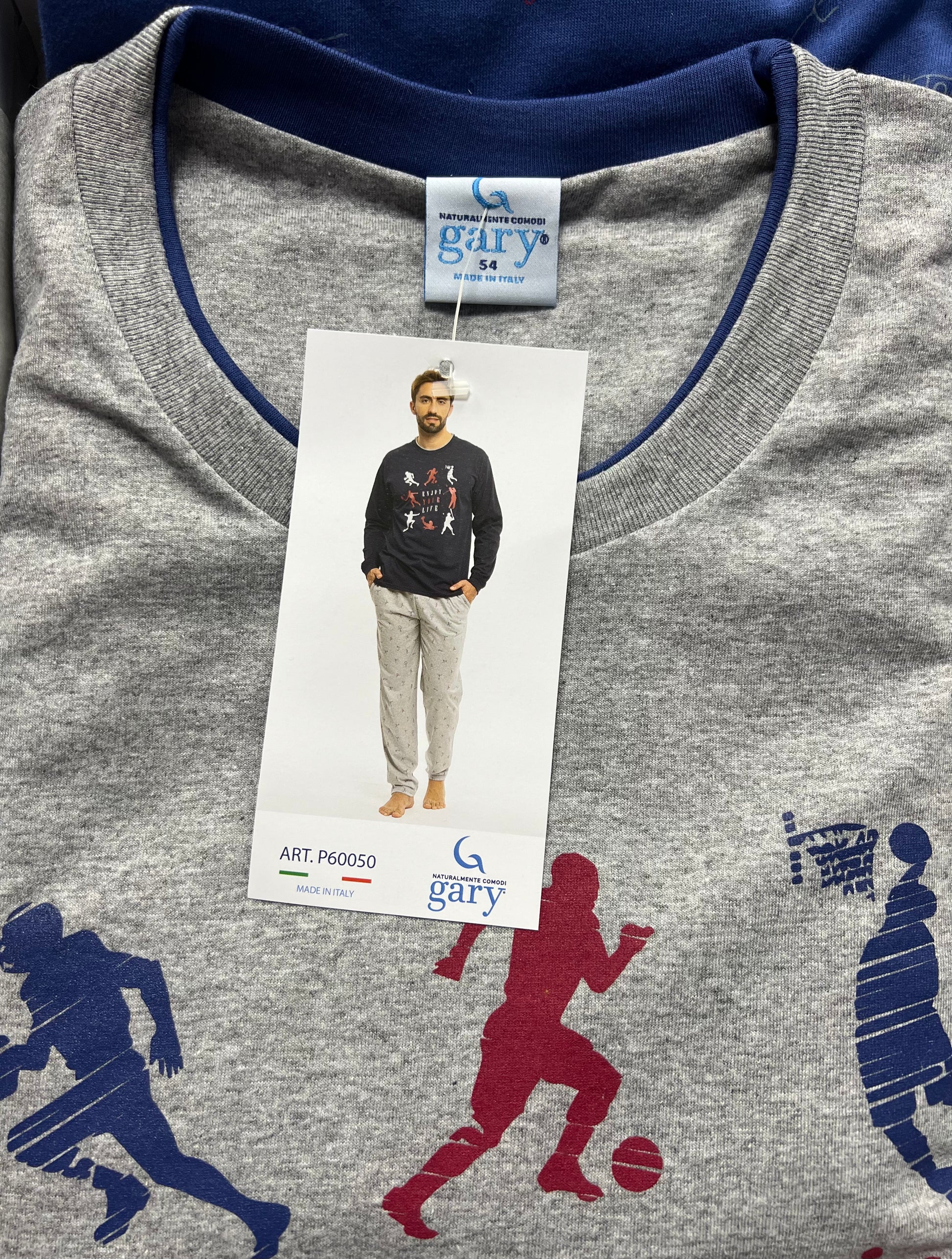 Pigiama uomo Jersey serafino Gary puro cotone P60050