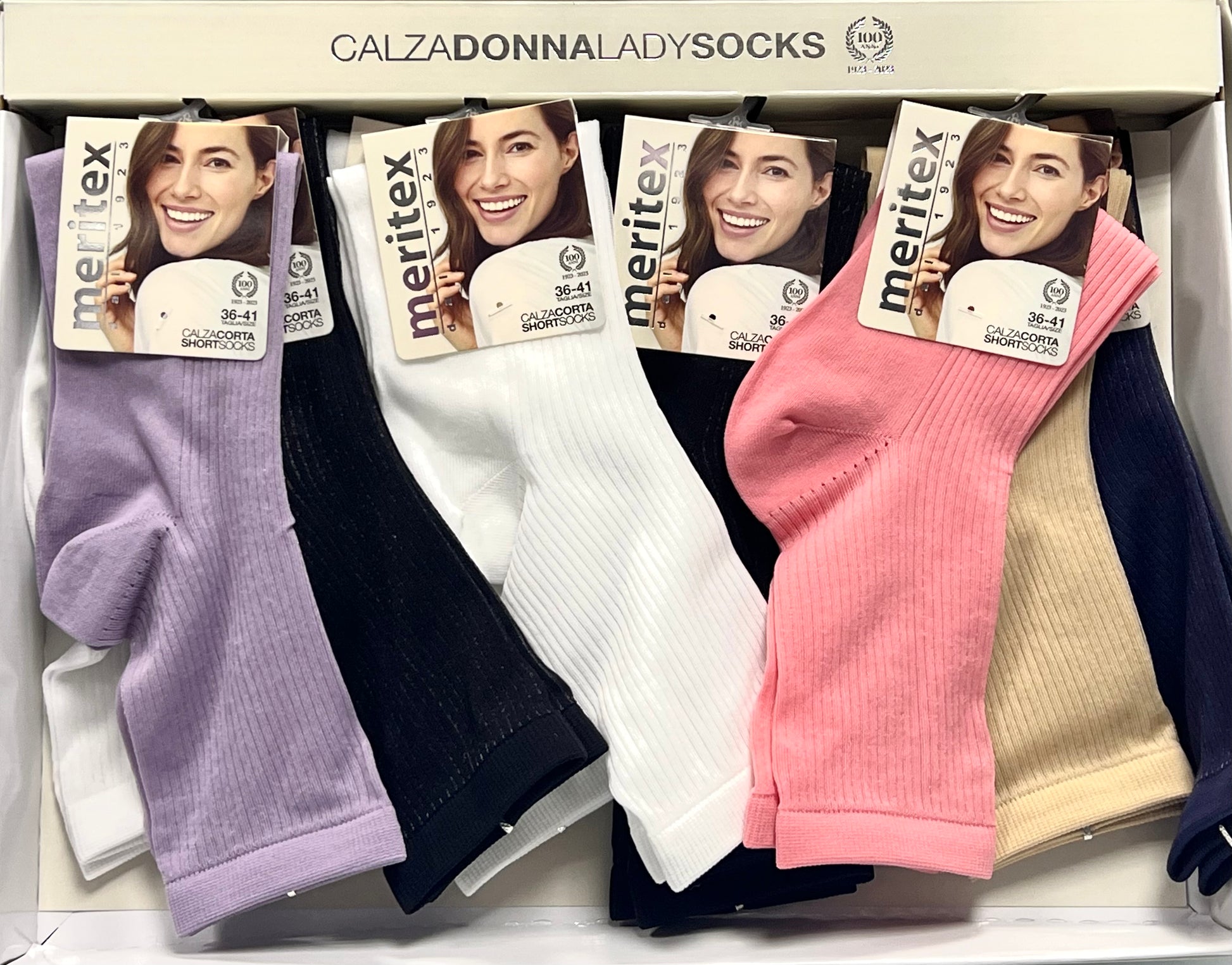 Confezione da 12 paia di calze donna a coste Meritex 5748 Tilda