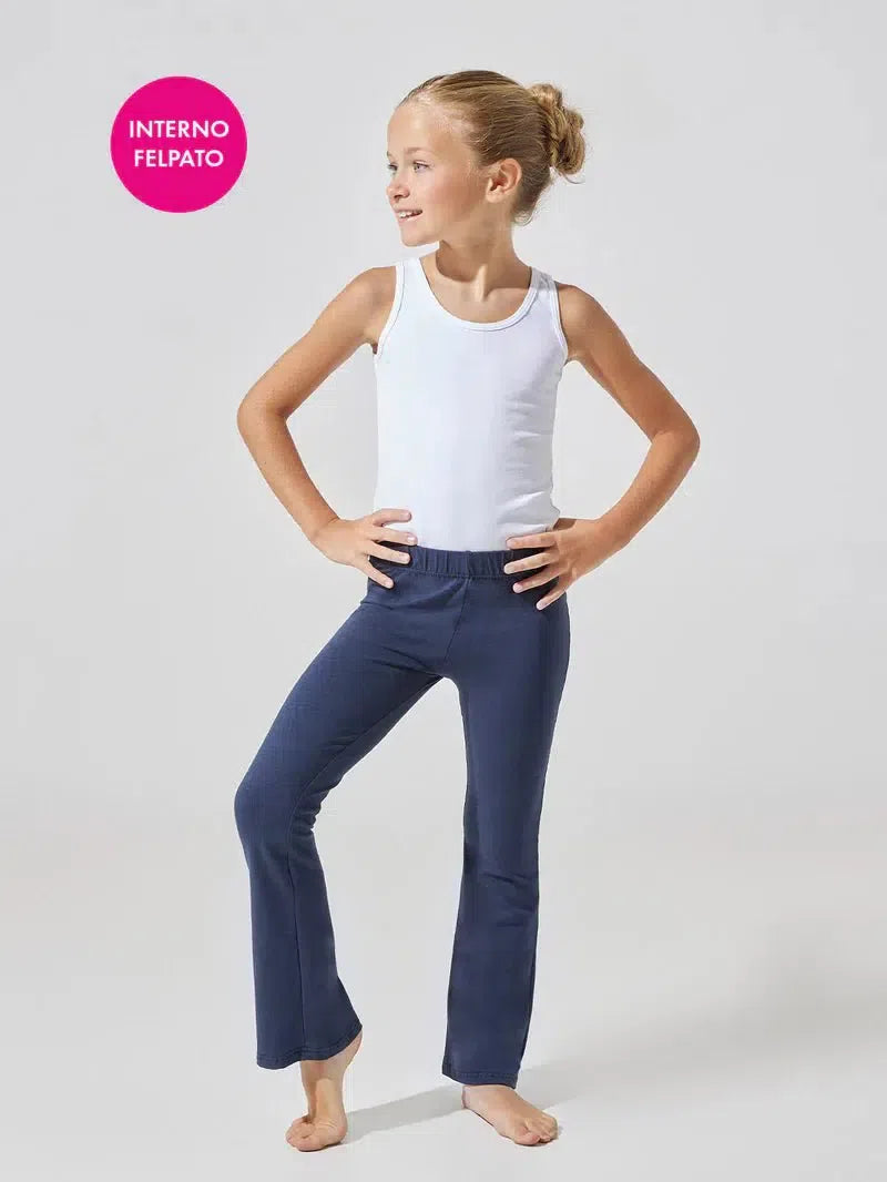 Leggings bambina a zampa invernale Jadea winter in tessuto felpato 345