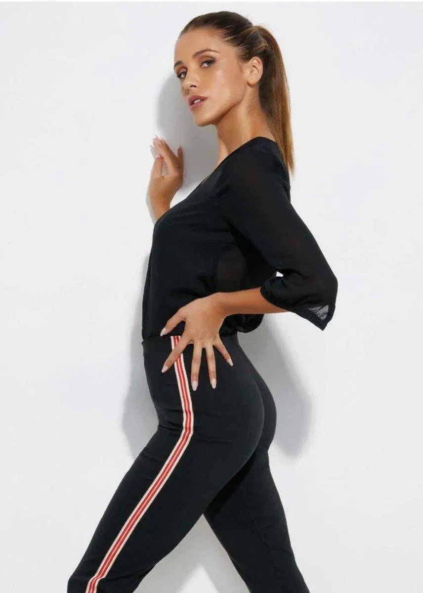 Leggings donna Jadea vita alta con banda laterale 4398