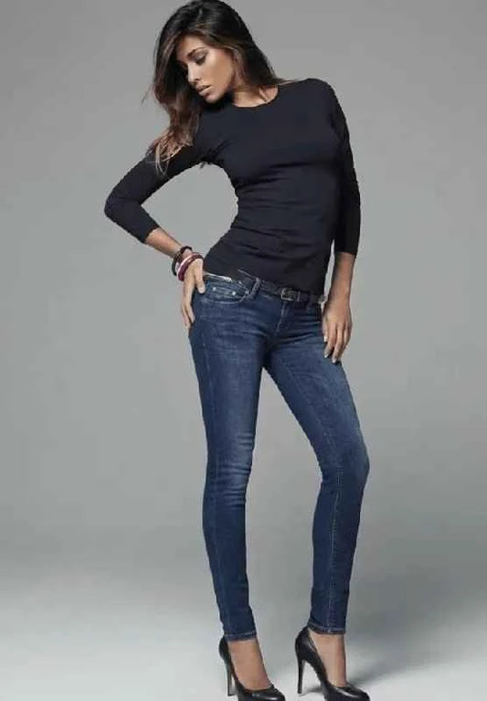 Maglia Donna Jadea Manica Lunga Girocollo in Cotone Elasticizzato - Art. 4055