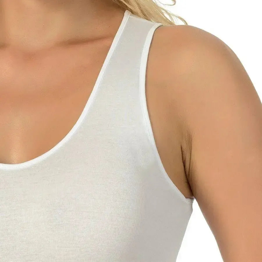Maglia canotta donna Marlene spalla larga 100% cotone Filo di Scozia 52910
