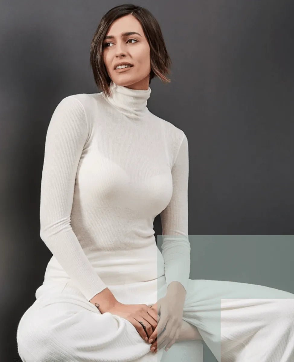 Maglia donna a costina manica lunga dolcevita Sublyme in modal cashmere ultra light 4315