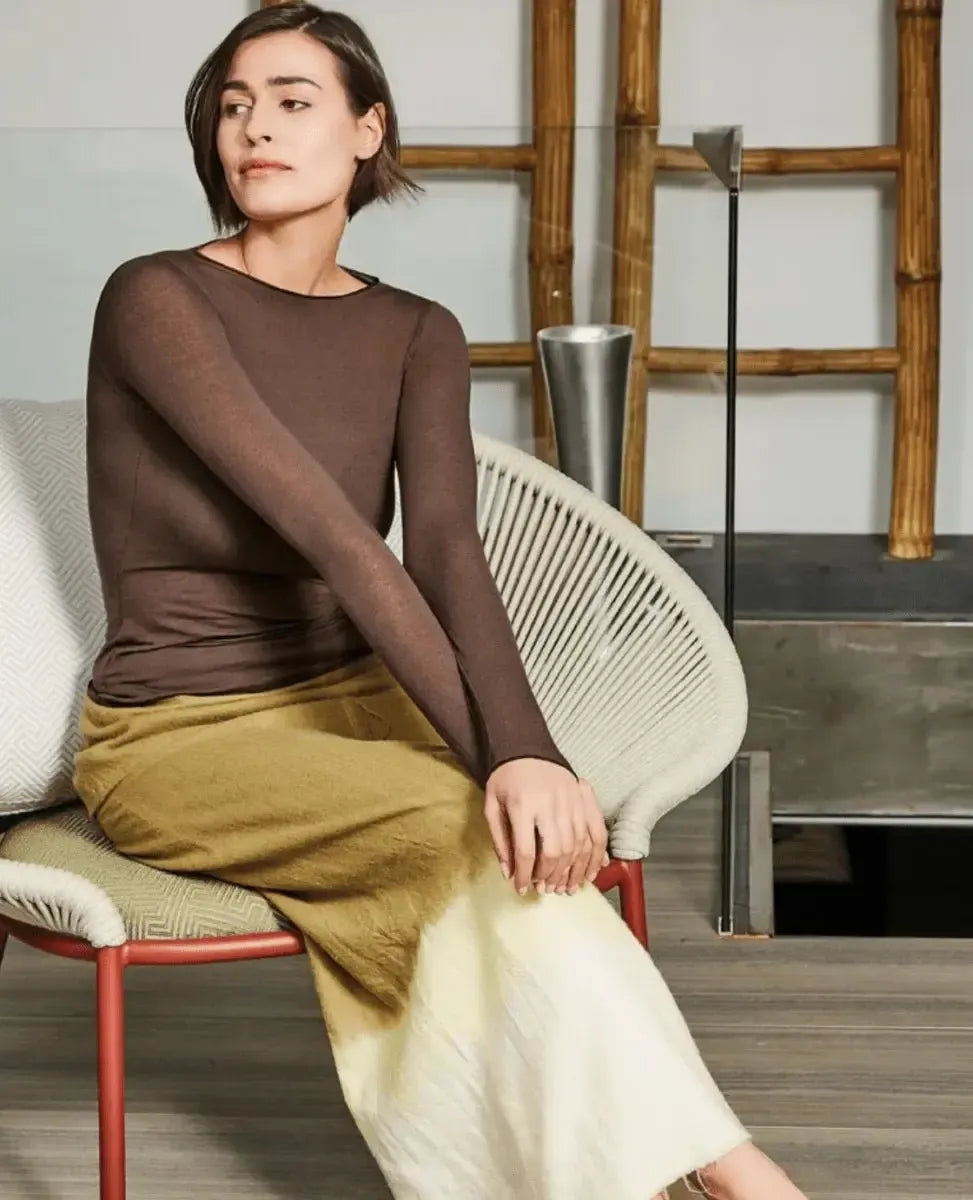 Maglia donna manica lunga collo tondo Sublyme in modal cashmere ultra light 1412