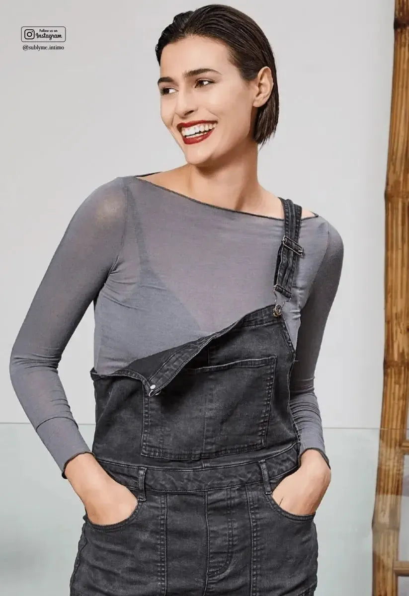 Maglia donna manica lunga collo tondo Sublyme in modal cashmere ultra light 1412