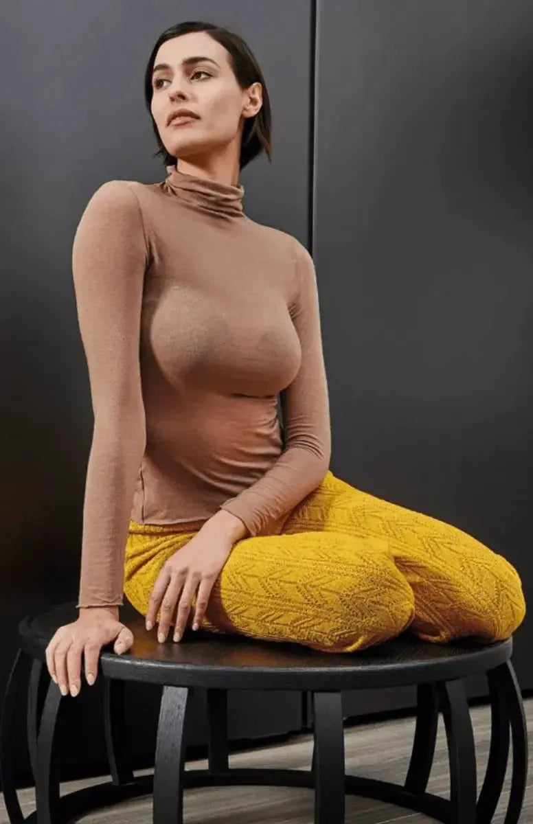 Maglia donna manica lunga dolcevita Sublyme in modal cashmere ultra light 1410