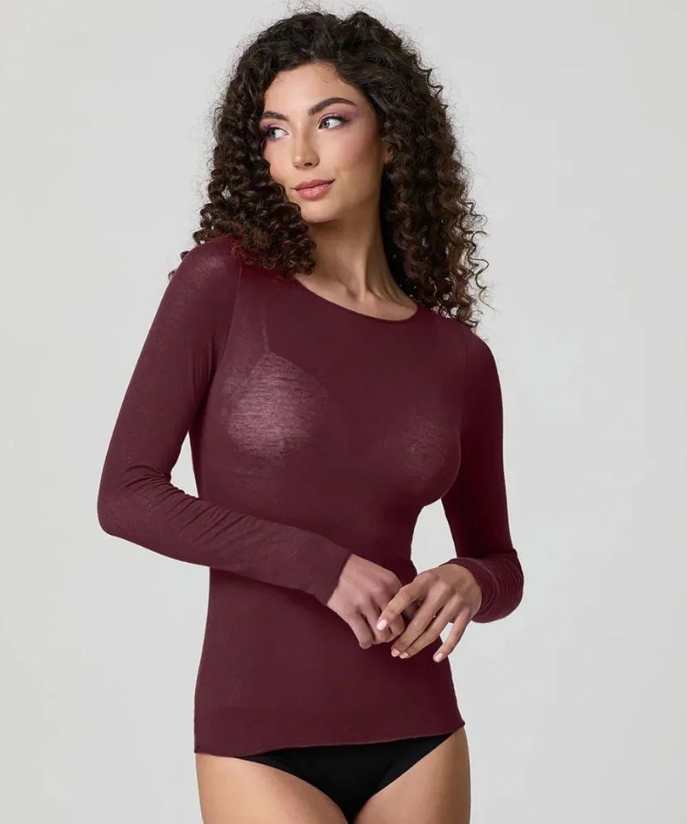 Maglia donna manica lunga scollo barca Jadea in modal e cashmere 4064