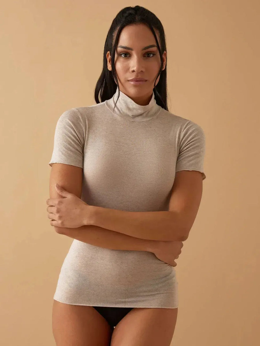 Maglia donna mezza manica lupetto Jadea in modal e cashmere 4065