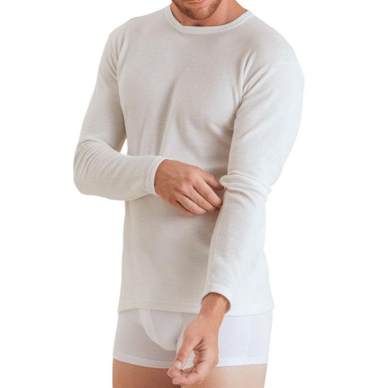 Maglia intima uomo manica lunga girocollo in lana e cotone TL16