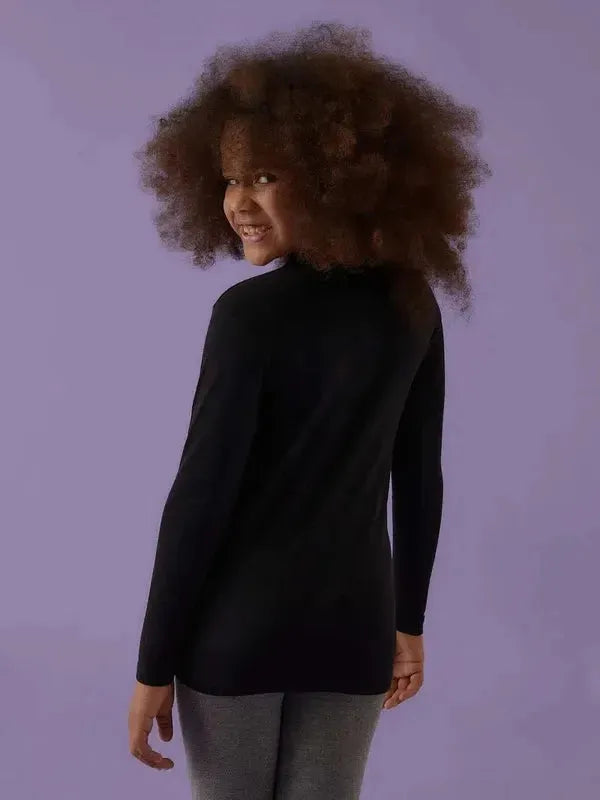 Maglia maglioncino maglione lupetto bambina Jadea collo alto in cotone bielastico 262