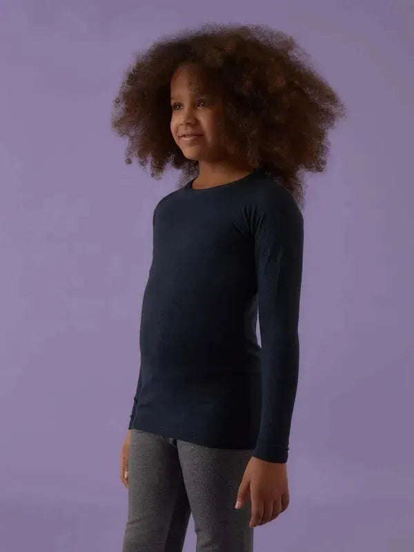 Maglia manica lunga bambina Jadea girocollo in cotone bielastico 263