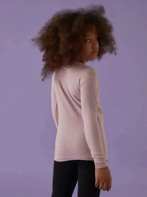 Maglia manica lunga bambina Jadea girocollo in cotone bielastico 263