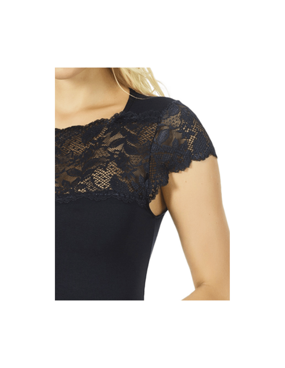 Maglia mezza manica da donna Marlene in viscosa elasticizzata con pizzo 52944