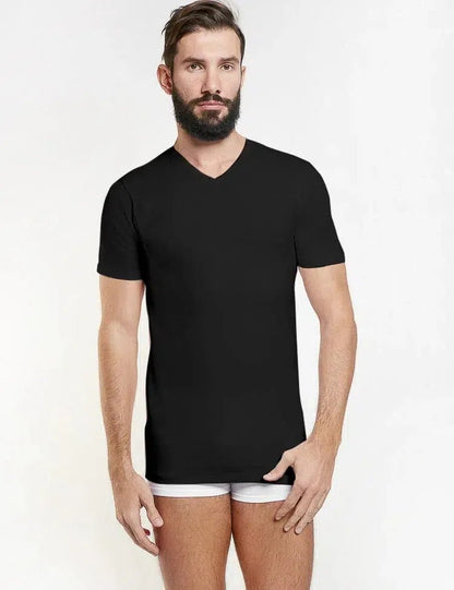Maglia uomo Nottingham collo a V cotone bielastico FOX