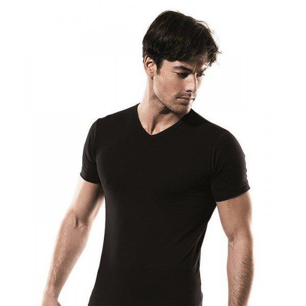 Maglia uomo Nottingham collo a punta V cotone bielastico TV80