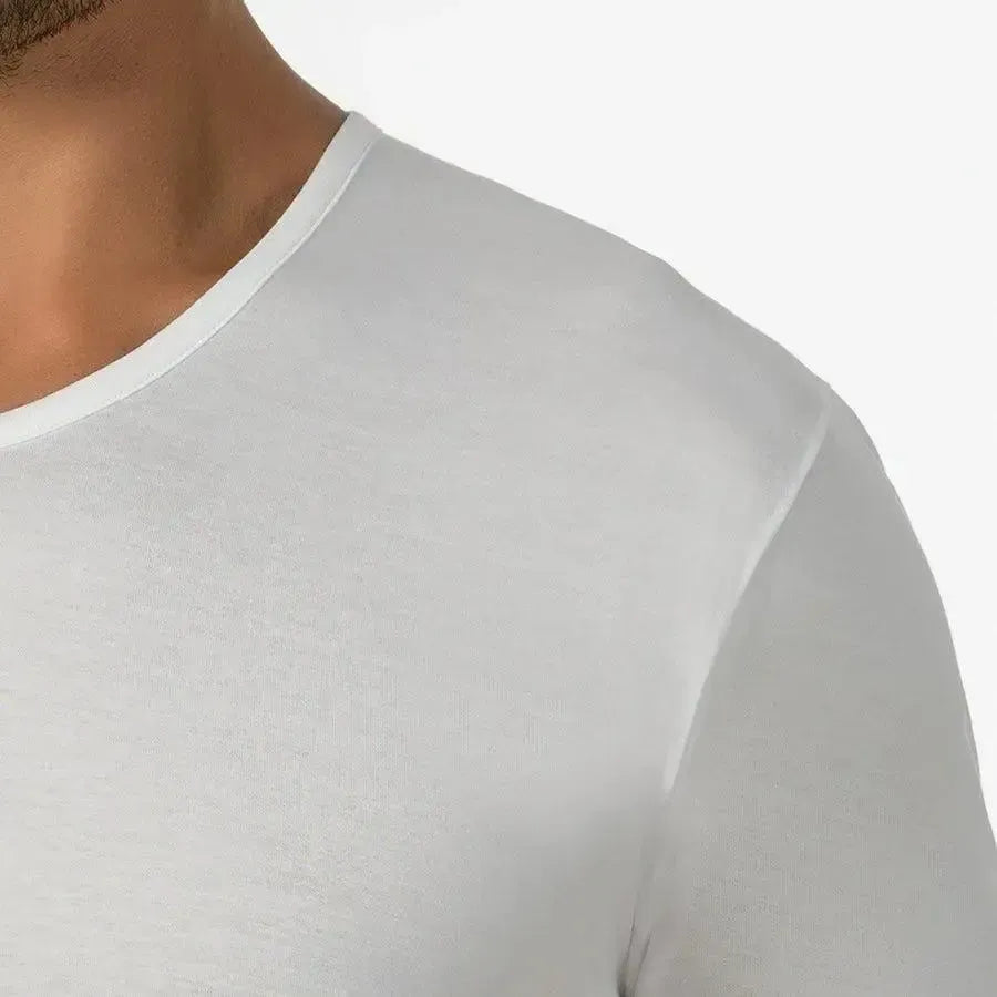 Maglia uomo mezza manica a punta V in filo di scozia pettinato Max Fender by Marlene 30314