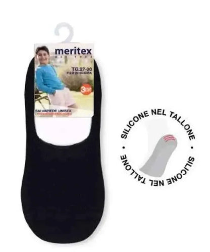 Minicalza salvapiede invisibile bambino bambina Meritex silicone in filo di scozia 7658