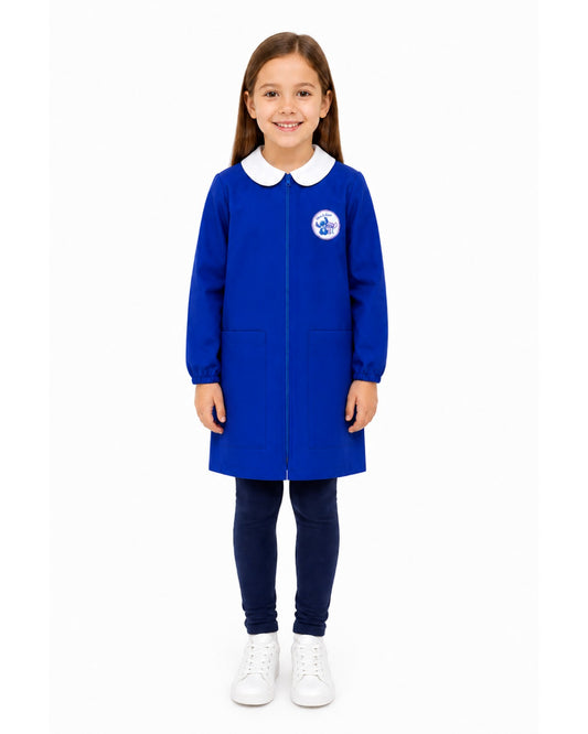 Grembiule scuola elementare Blu bambina con zip Disney ricamo Stitch Made in Italy G205ZIPA26