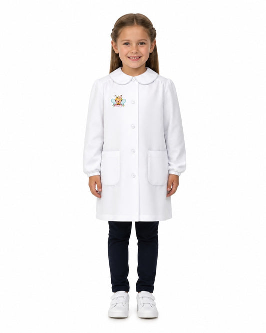 Grembiule Scuola Bambina Siggi 4174 – Bianco con Ricamo Ape