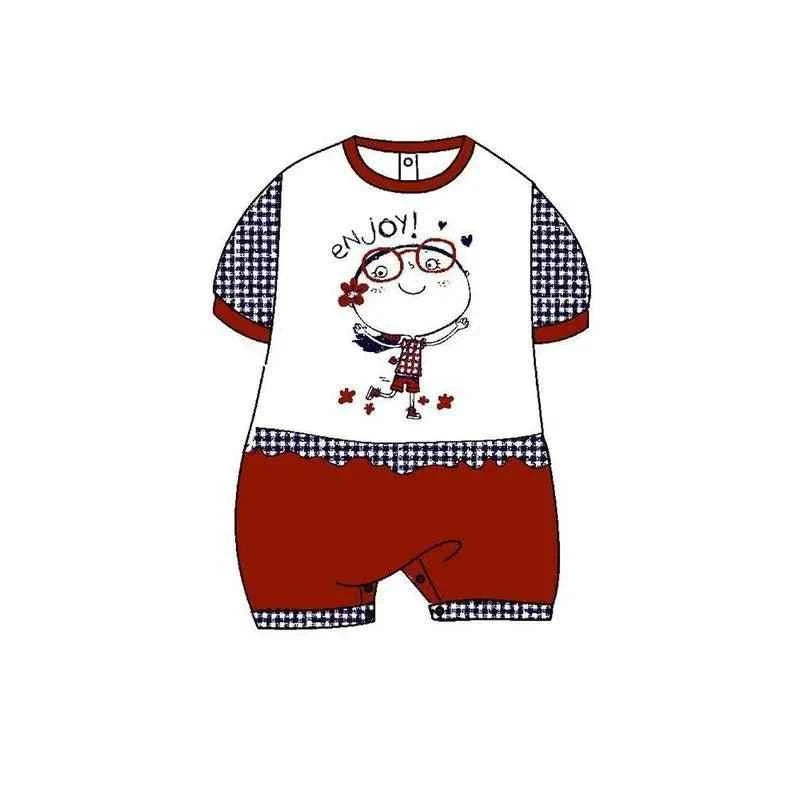 Pagliaccetto Gary Tutina Neonata bambina 100% cotone tinta unita con stampa L7511