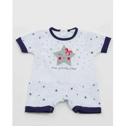 Pagliaccetto Gary Tutina Neonata bambina 100% cotone tinta unita con stampa L7513