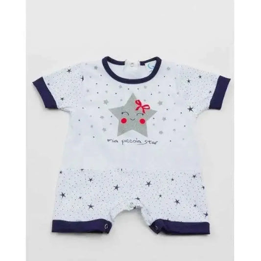 Pagliaccetto Gary Tutina Neonata bambina 100% cotone tinta unita con stampa L7513
