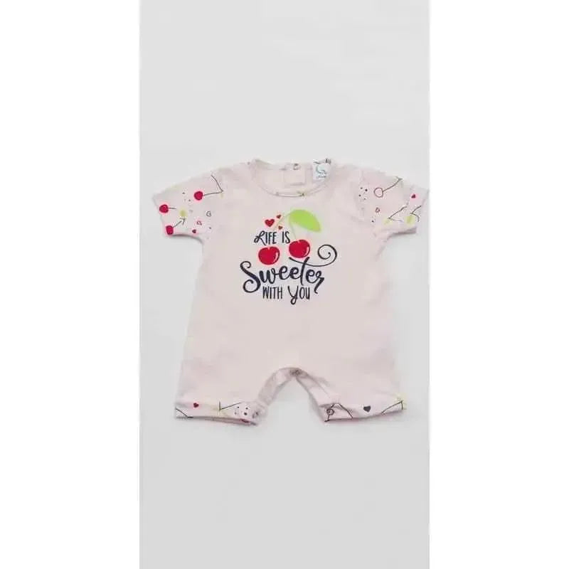 Pagliaccetto Gary Tutina Neonata bambina 100% cotone tinta unita con stampa L7517