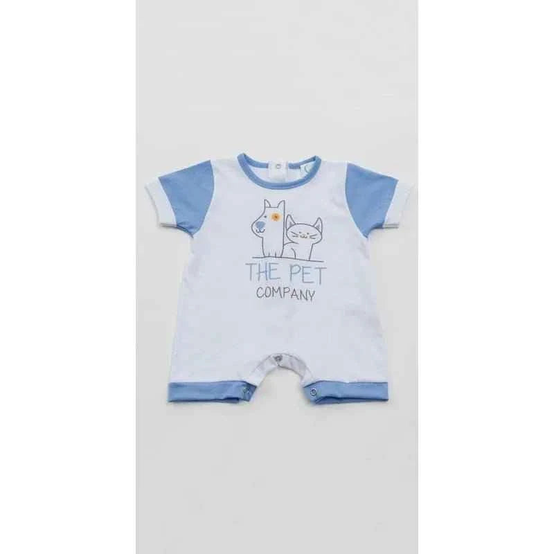 Pagliaccetto Gary Tutina Neonato bambino 100% cotone tinta unita con stampa L7504