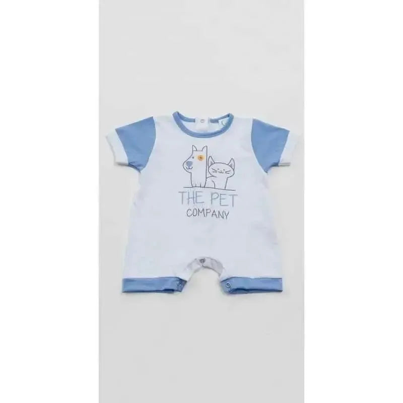 Pagliaccetto Gary Tutina Neonato bambino 100% cotone tinta unita con stampa L7504