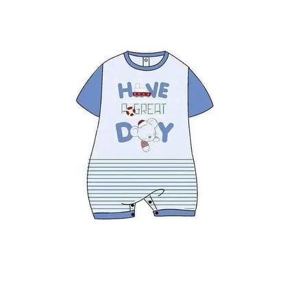 Pagliaccetto Gary Tutina Neonato bambino 100% cotone tinta unita con stampa L7508