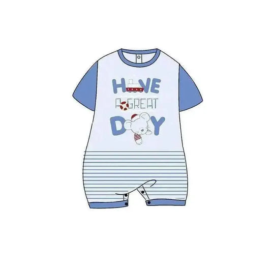 Pagliaccetto Gary Tutina Neonato bambino 100% cotone tinta unita con stampa L7508