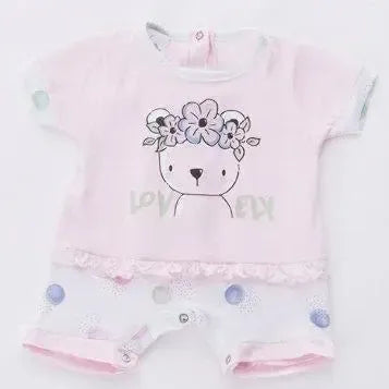 Pagliaccetto Gary bambina Tutina Neonata 100% cotone tinta unita con stampa P7506