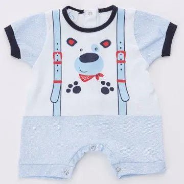 Pagliaccetto Gary bambino Tutina Neonato 100% cotone tinta unita con stampa P7520