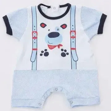 Pagliaccetto Gary bambino Tutina Neonato 100% cotone tinta unita con stampa P7520