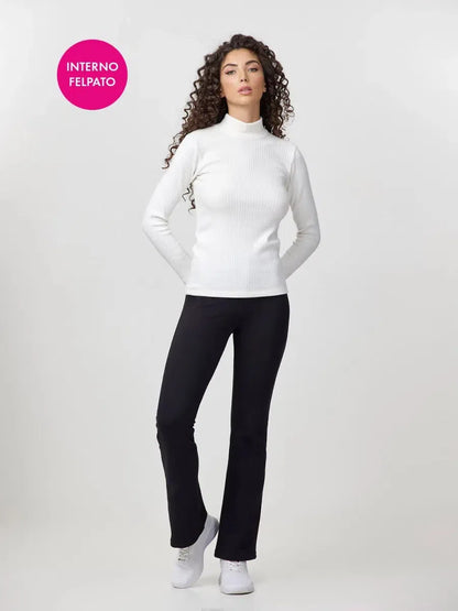 Pantaleggings donna a zampa cotone felpato Jadea 4369