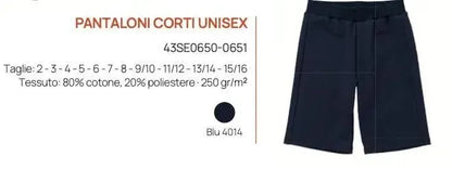 Pantalone corto bambini Siggi Happy School cotone fresco 43PA0957