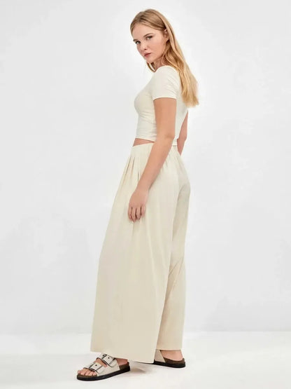 Pantalone largo over in viscosa Gisela 70021