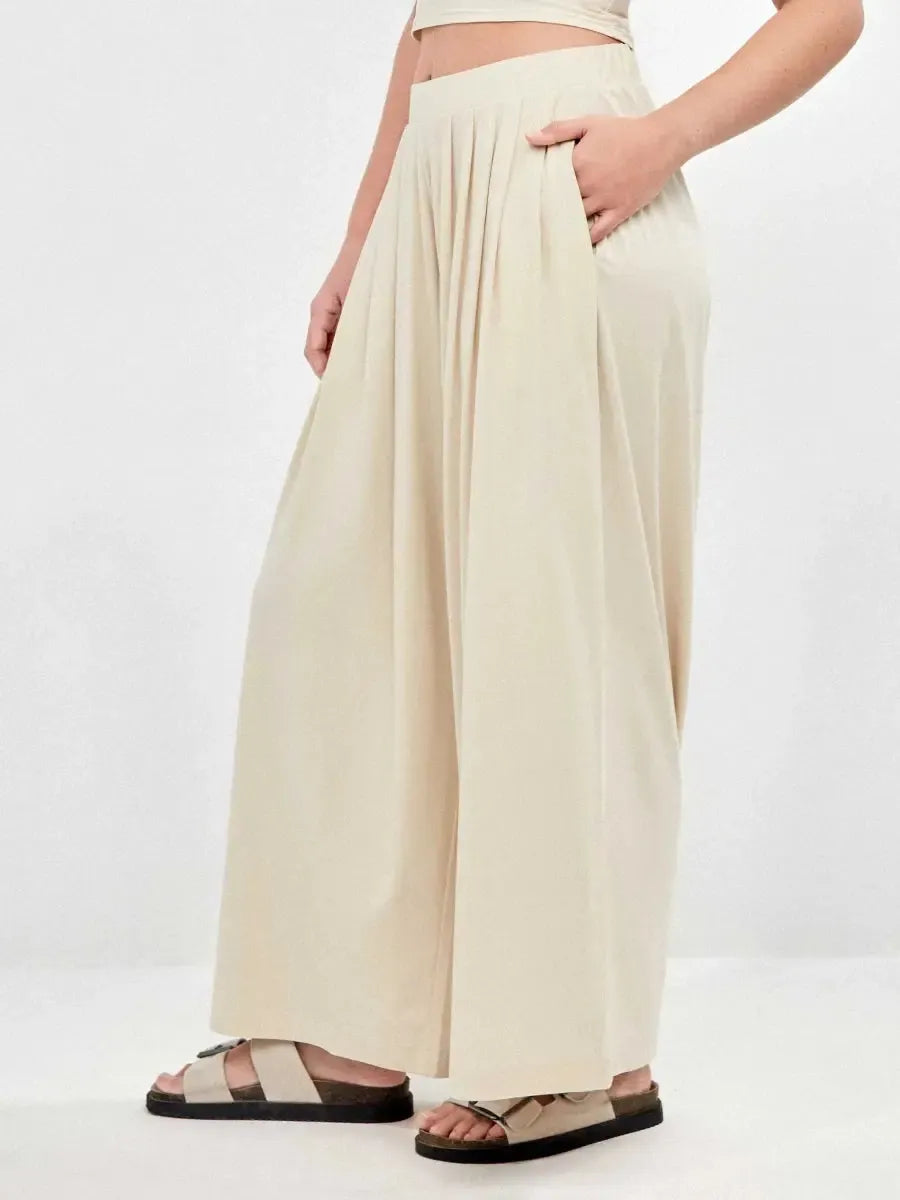 Pantalone largo over in viscosa Gisela 70021