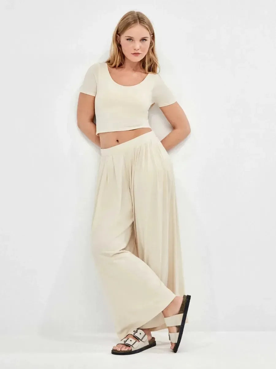 Pantalone largo over in viscosa Gisela 70021